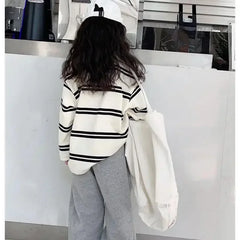 Ensemble de vêtements simples de Style coréen pour filles, 2 pièces, rayé à manches longues + pantalon ample, tenues pour adolescentes de 6 8 10 12 14 ans, 2025