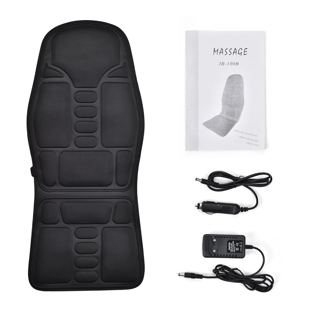 Masseur de dos électrique infrarouge, chaise de Massage complète du corps, coussin chauffant, vibrateur, voiture, maison, bureau, matelas lombaire pour le cou, tapis de chaise
