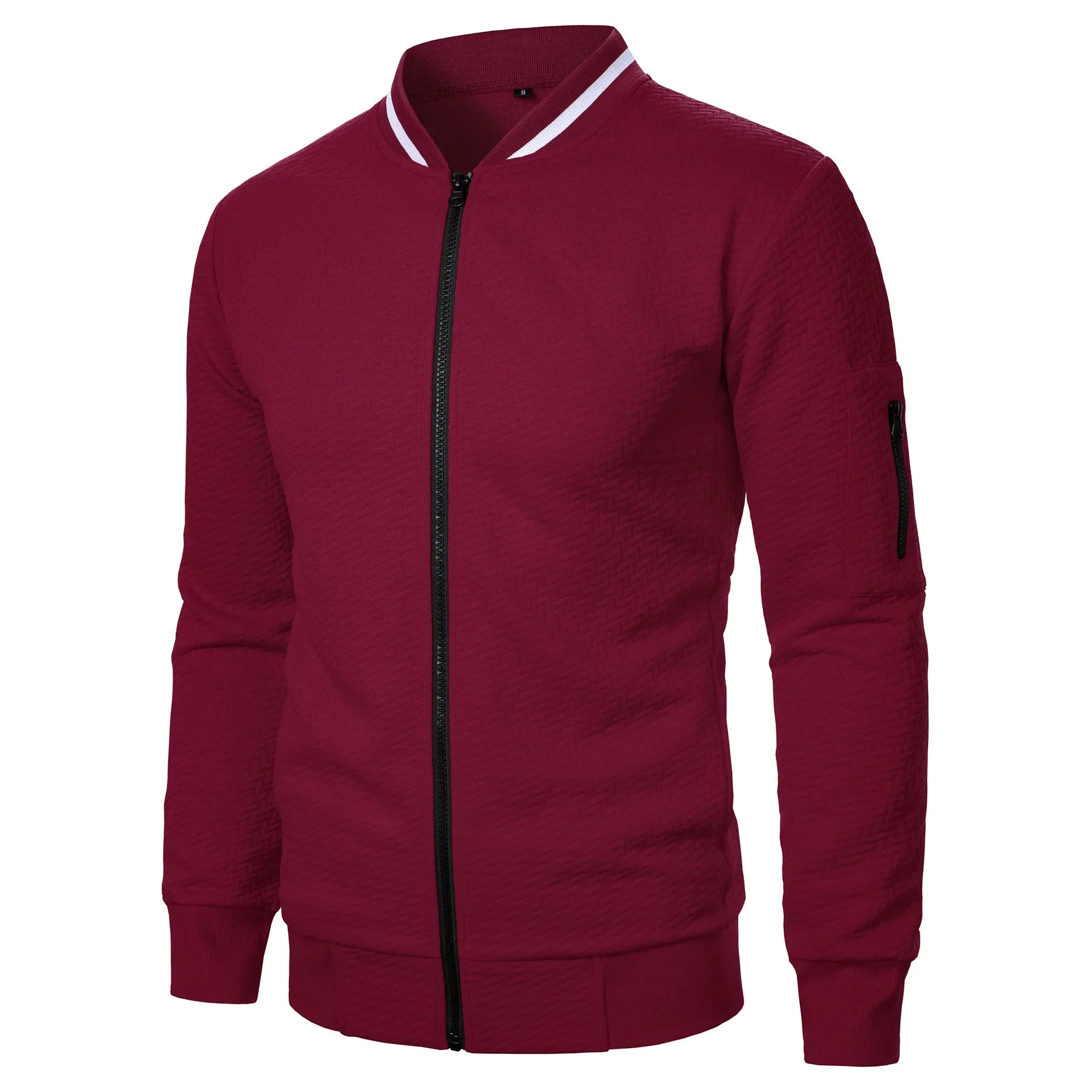Veste de Baseball pour hommes, Streetwear, nouvelle mode d'automne, vestes décontractées de couleur unie pour hommes, manteau en tissu Jacquard pour hommes