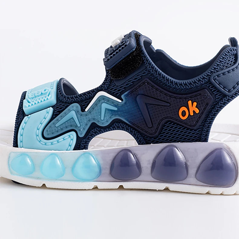 Sandales de Sport pour enfants, chaussures souples respirantes et résistantes à l'usure avec Velcro réglable, chaussures d'extérieur pour garçons et filles, été