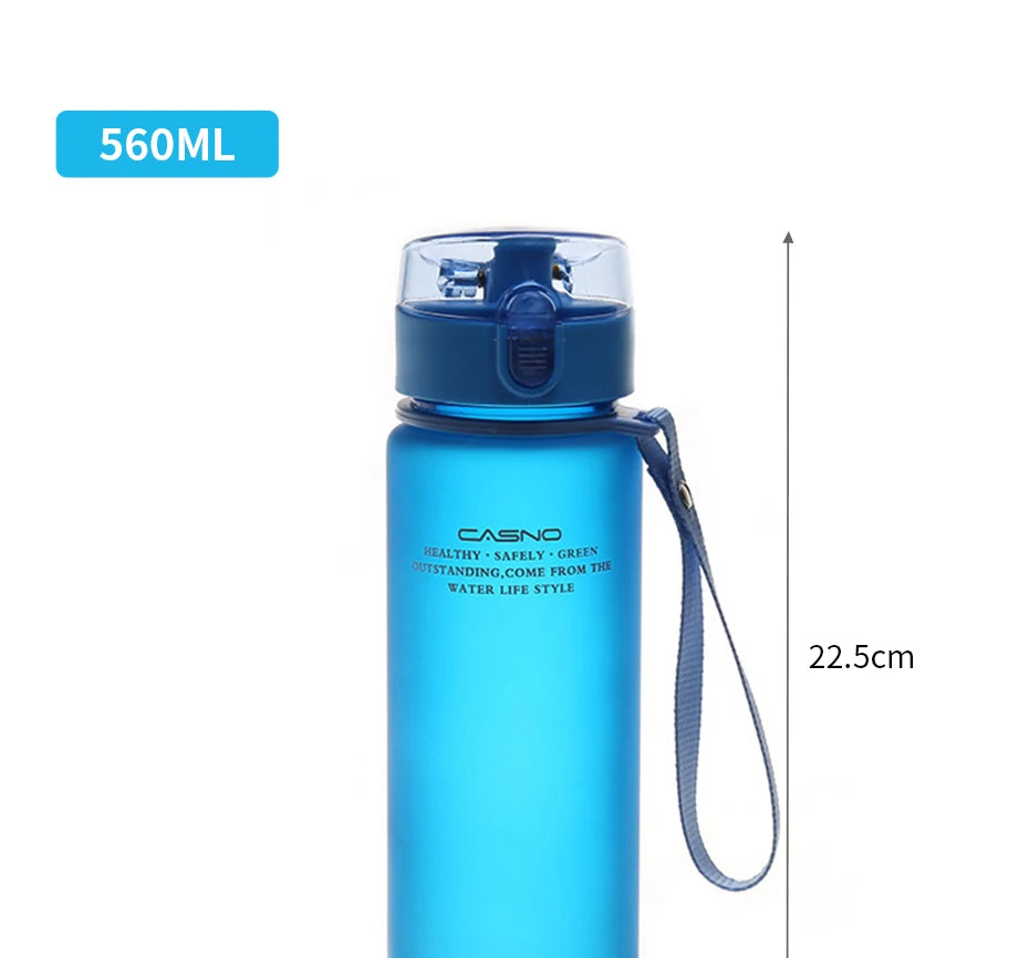 400/560ml bouteille d'eau Sport bouteille à boire Portable étanche Shaker bouteille en plastique Drinkware Sport de plein air Fitness sans BPA