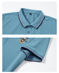 Nouveaux hommes polos brodés été à manches courtes chemise de luxe haut décontracté revers T-shirt respirant léger T-shirt Homme