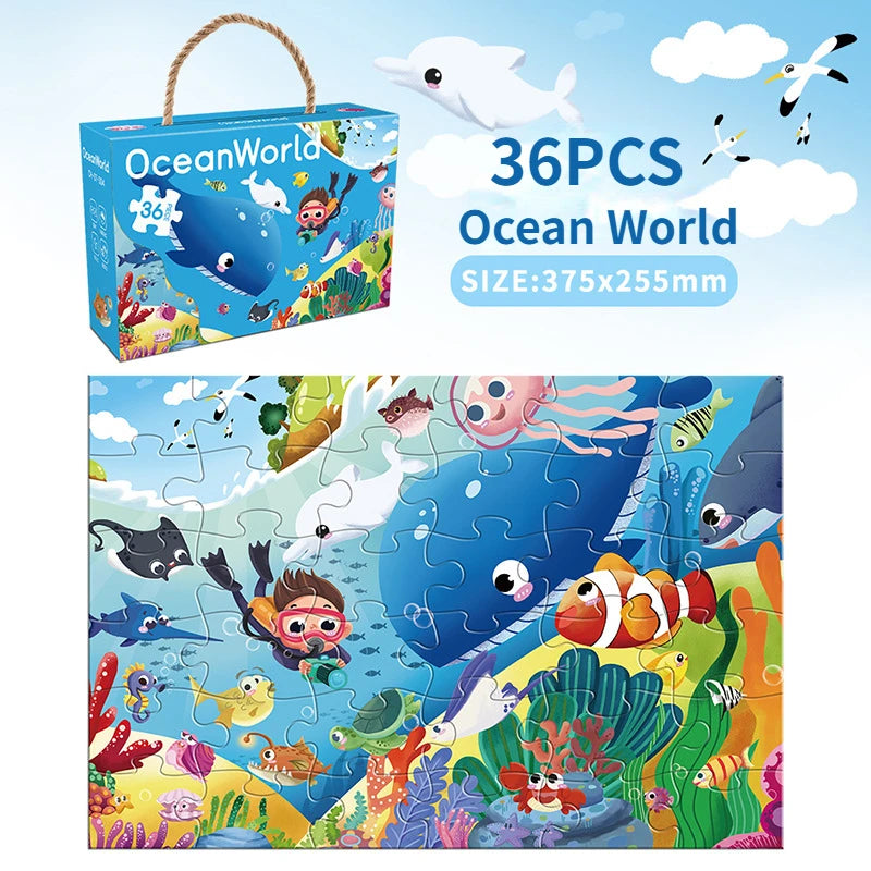 Puzzle de Transport en Papier pour Enfant de 3 à 6 Ans, Grandes Pièces, Cadeau d'Éveil, Jouets pour Bébé, 36 Pièces