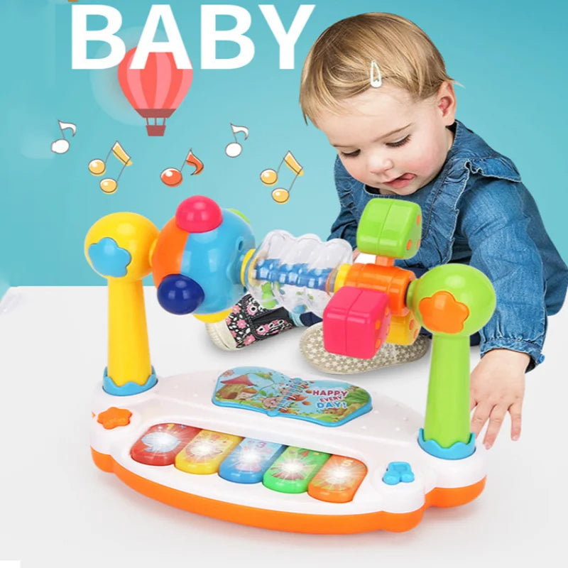 Clavier de Piano musical rotatif pour enfants, avec son léger, jouets musicaux pour bébés, jouets musicaux pour tout-petits, jouet musical éducatif précoce, cadeaux