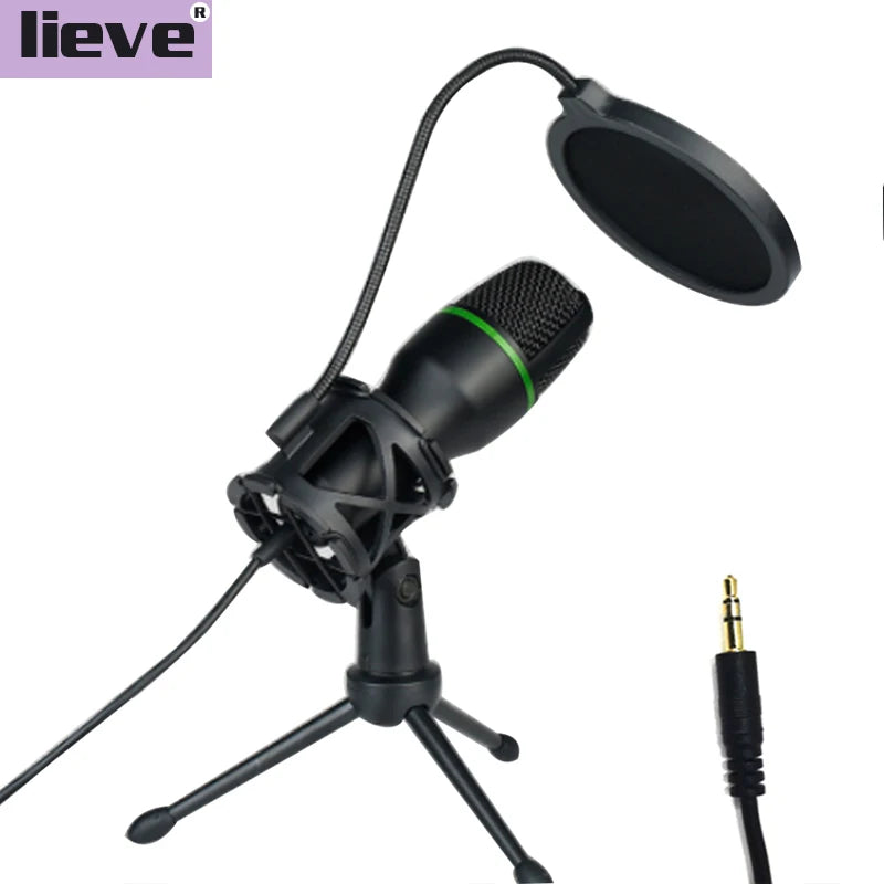 Microphone filaire à condensateur USB/RGB, 3.5mm, pour PC, ordinateur portable, jeu, Podcast, Studio, professionnel, Anti-blocage, pour bureau