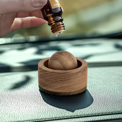 Diffuseur d'huiles essentielles de voiture en bois, ensemble rond d'huiles essentielles d'aromathérapie en bois pour maison, bureau, chambre à coucher, voiture
