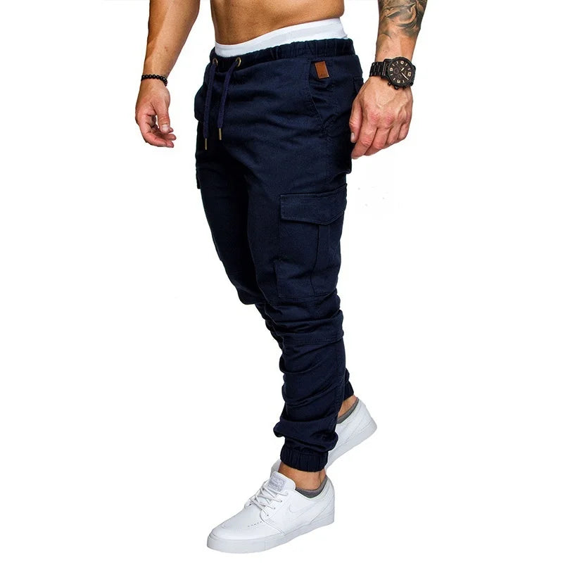 Men's Casual Pants, Fashionable Large Pocket Hip Hop Harem Pants, High-Quality Outerwear, Soft Sweatpants, Men's Joggers, Trousers