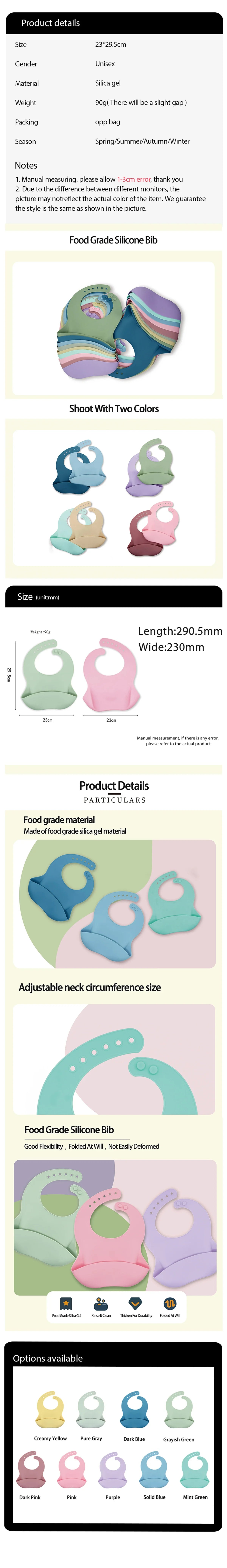 Bavoir imperméable 3D pour bébé, fournitures pour bébé, mignon, imprimé animal de dessin animé, bavoir pour enfants, fille et garçon, bavoir réglable en silicone souple, alimentation pour bébé