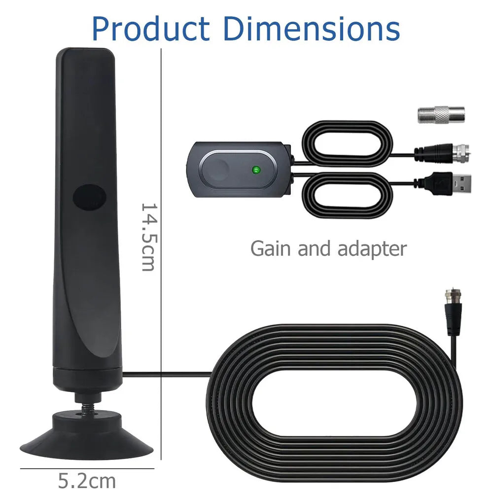 Antenne Smart TV pour l'extérieur et l'intérieur, TV numérique HDTV améliorée, amplificateur de signal, prise en charge de plus de 2024 Beauté, 450, 4K, 1080p, 9.84 pieds