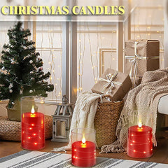 Bougie sans flamme, bougie à batterie avec guirlande lumineuse, bougies sans flamme avec fonction de minuterie de télécommande à 11 touches pour la maison