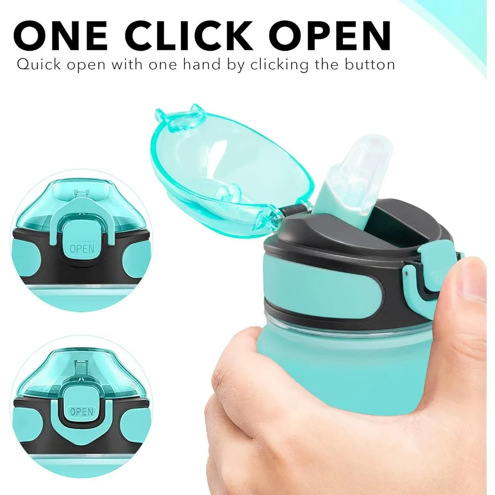 Bouteille d'eau potable de 32 oz avec fois pour boire et paille, motivation avec sangle de transport, étanche BPA et sans toxique