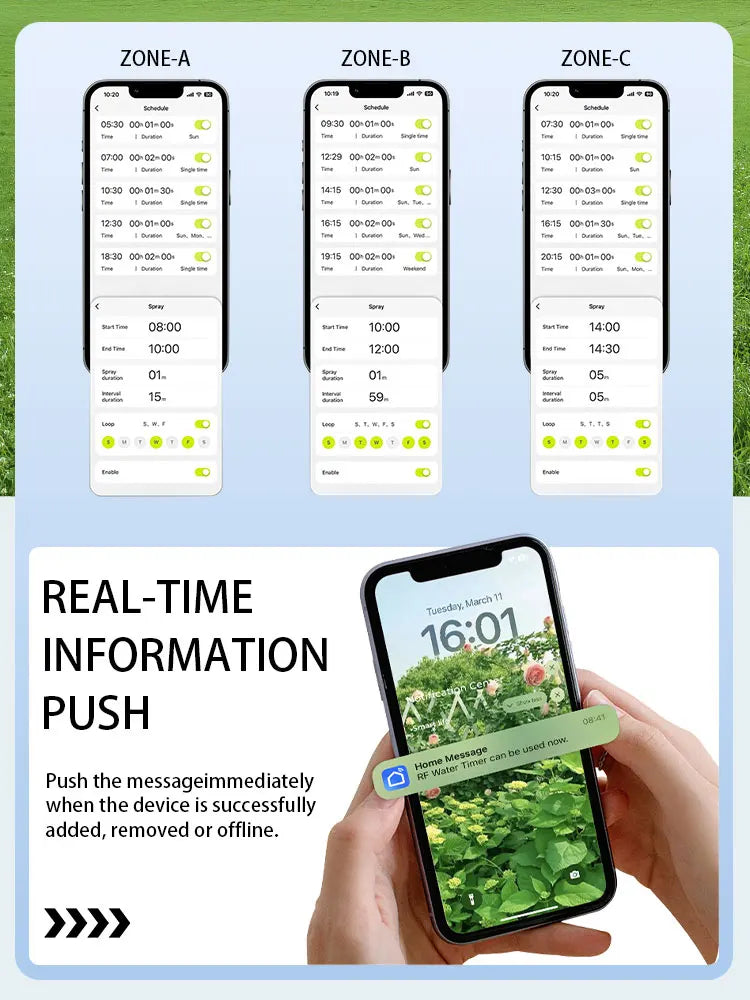 Tuya RF433 WIFI minuterie d'eau automatique jardin Machine d'irrigation numérique arroseur Intelligent utilisé en extérieur pour économiser de l'eau et de l'heure