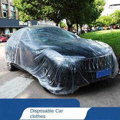 Housse de protection jetable pour vêtements de voiture, protection solaire GM, anti-pluie et anti-poussière, couverture complète simple en plastique transparent