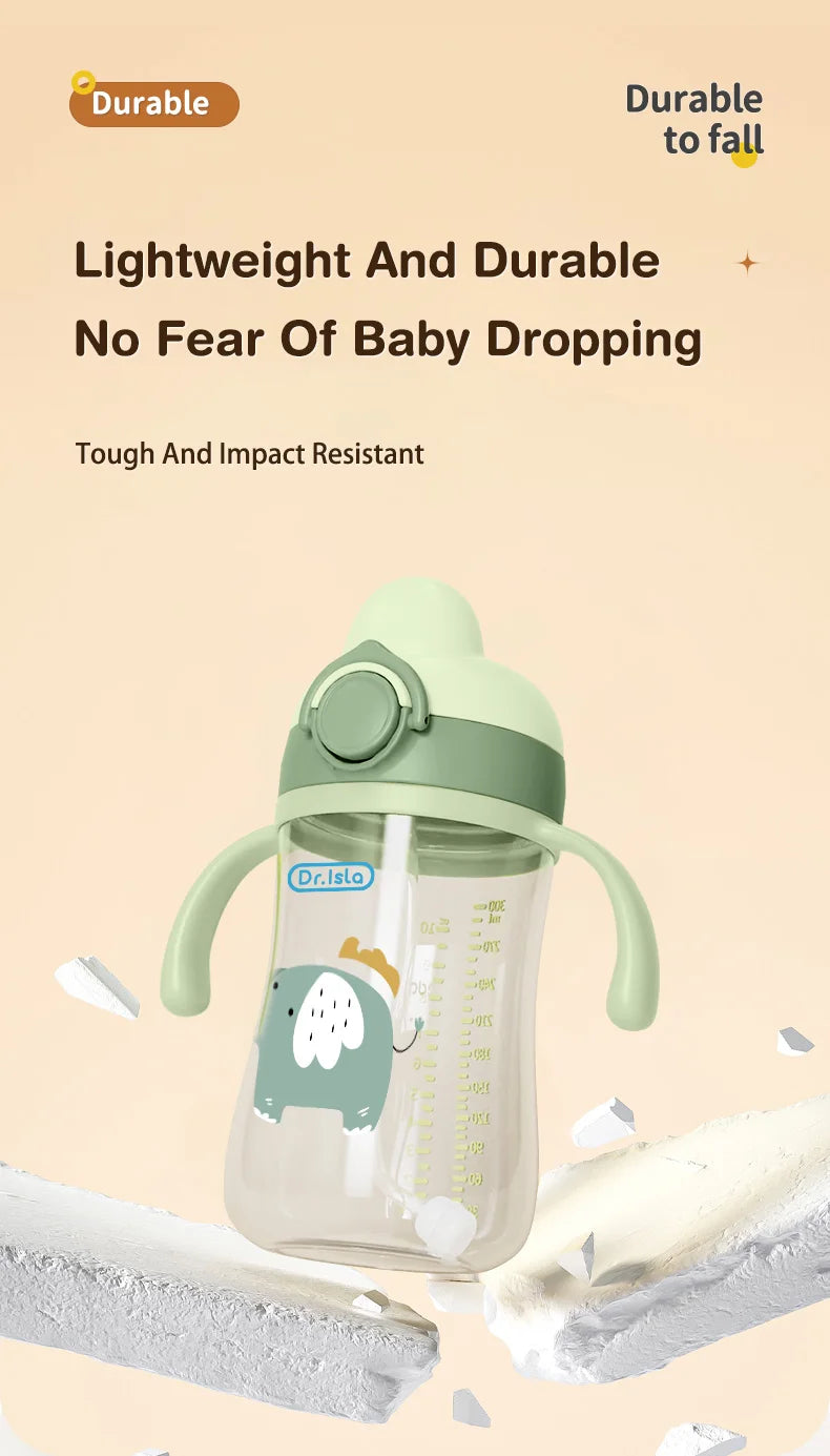 MAMIJOY 300ml biberons bébé tasse d'alimentation avec paille enfants apprendre alimentation bouteille à boire enfants formation tasses sans BPA