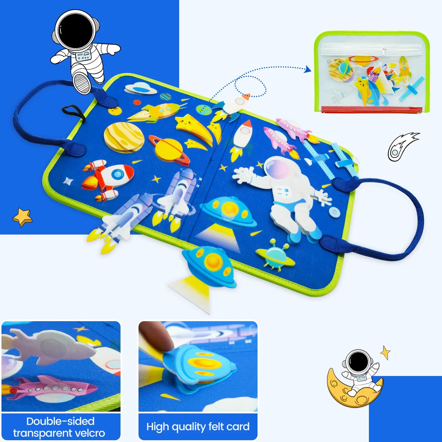 Livre d'activité Montessori en feutre pour tout-petits, planches sensorielles, motricité Fine, livre silencieux, jouets d'apprentissage préscolaire, cadeau éducatif