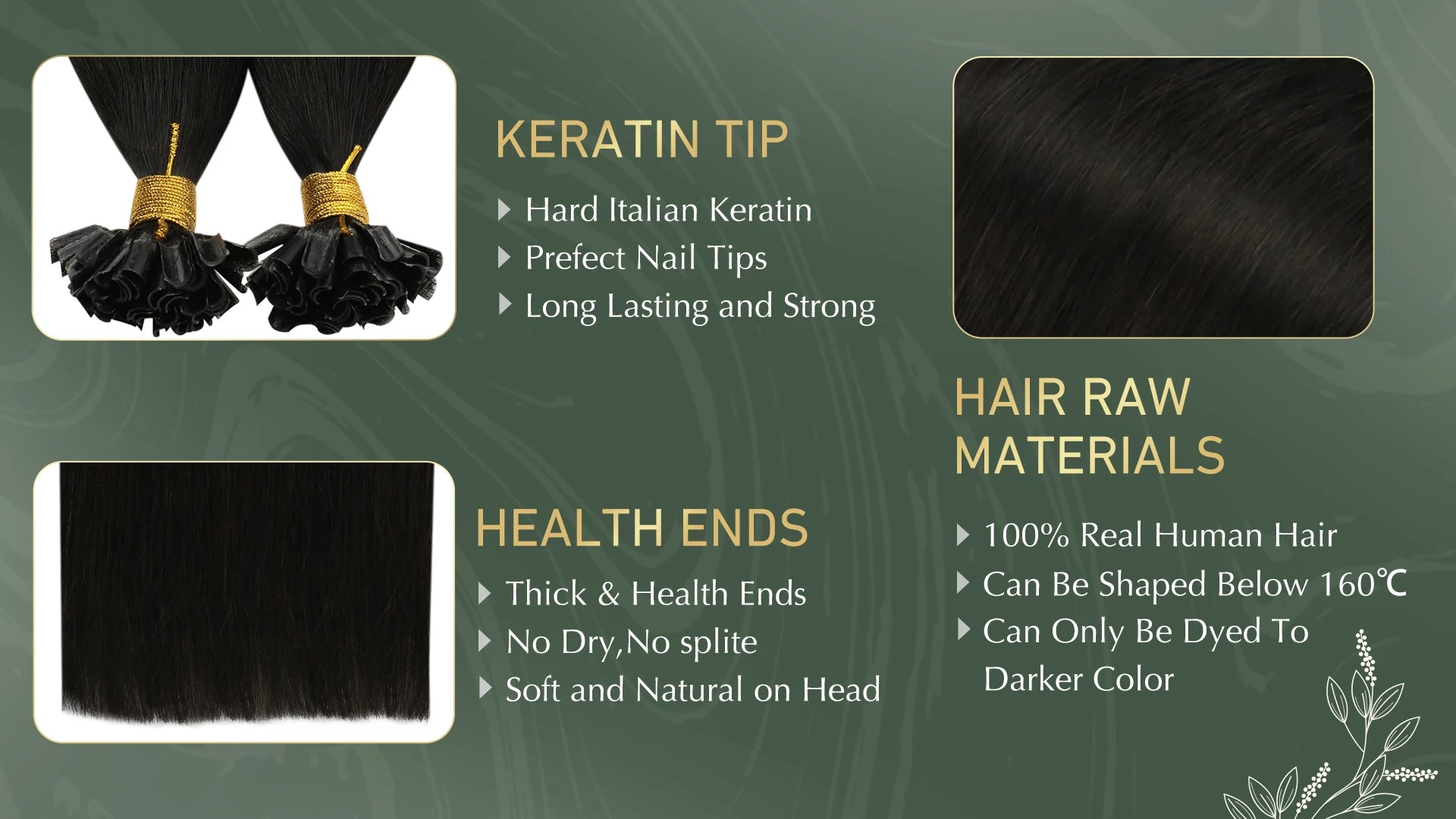 Ugeat U-Tip Human Hair Extensions 1g/s U-Tip Hair for Women 14-24" Pre-Glued Hair Extensions 50g/100g Keratin Tip Hair