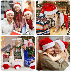 Chapeau de noël en peluche pour adultes et enfants, casquette classique en feutre de vacances pour adultes et enfants, accessoire festif d'hiver