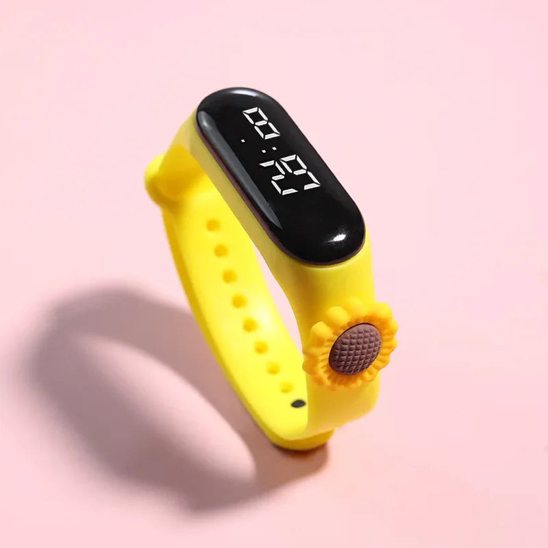 Montre numérique en silicone pour enfants, montres de sport pour enfants, montres électroniques pour filles, montre-bracelet de dessin animé LED, mode