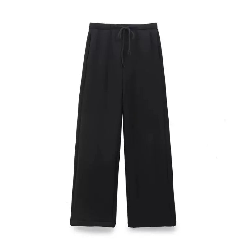 ETJ 2025 automne/hiver nouveau sport décontracté pour femmes surdimensionné sweat à capuche avec fermeture éclair jambe large vadrouille pantalons de survêtement ensemble 4174842