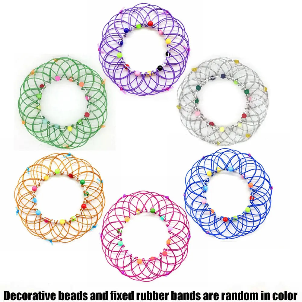 Jouets éducatifs Fidget pour enfants et adultes, panier de fleurs de décompression Mandala et anneau en acier, cadeau sensoriel d'halloween et de noël