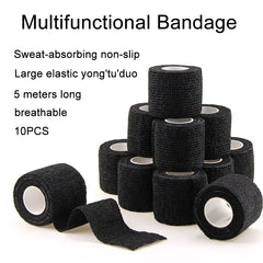 Bandages auto-adhésifs noirs, 10/20 pièces, élasticité cohésive, respirants, imperméables, bande de sport, poignet, cheville, premiers secours