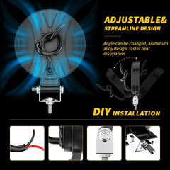 Lampe de travail LED ronde pour voiture, modèle privé, budgétaire 21LED, lumière auxiliaire, lumière de modification de véhicule tout-terrain, 3 po