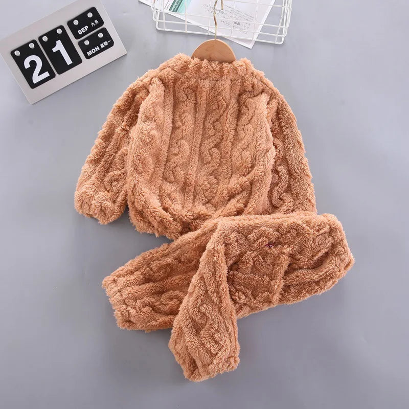 Pyjama chaud en forme de sourire pour garçon et fille, vêtement de nuit pour enfant de 1 à 4 ans, couleur unie, automne et hiver
