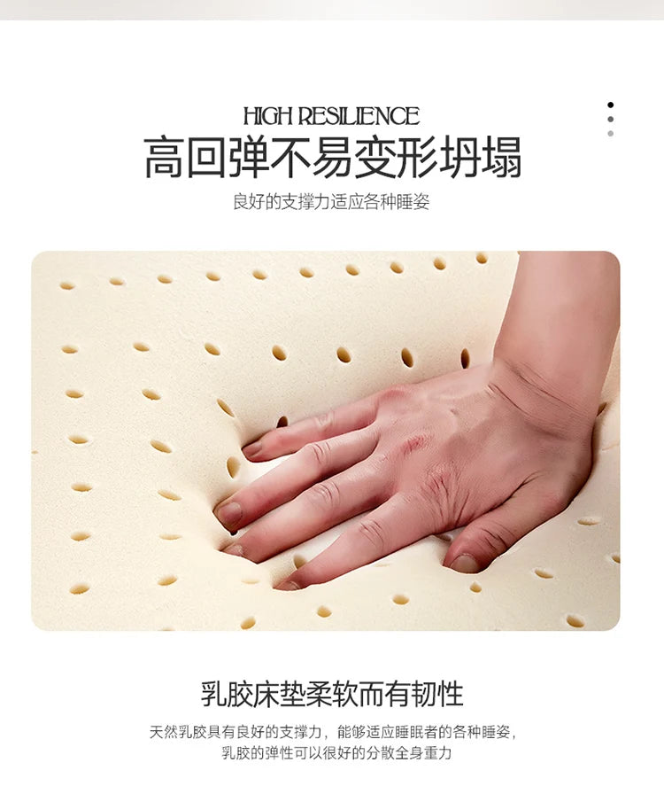 Matelas en latex naturel 100% thaïlandais, liquide, pour la maison, simple, double, avec housse, King Queen Twin, pleine taille