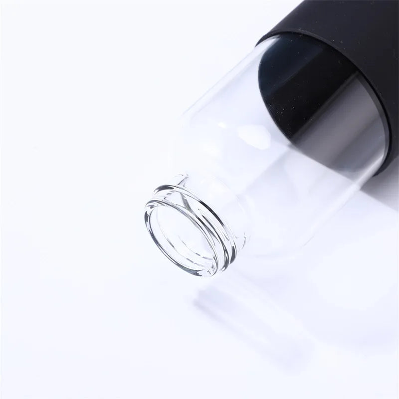 Bouteille d'eau en verre de 500ml, avec manchon en Silicone résistant à la chaleur, petite bouche, bouteilles portables anti-fuite avec poignée