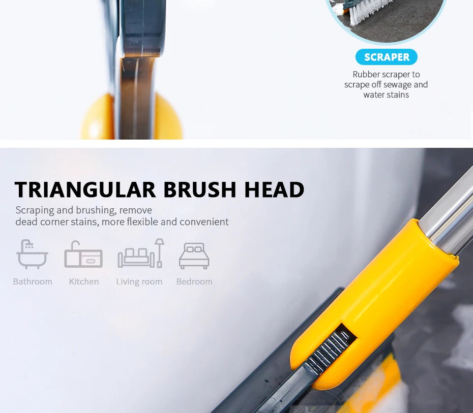 Brosse de nettoyage de sol 2 en 1, brosse de nettoyage à Long manche, essuie-glace amovible, balai magique, raclette, carrelage, outils de nettoyage de cuisine