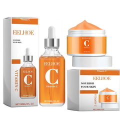 Sérum à la vitamine C et crème à la vitamine C pour le visage, série hydratante quotidienne, soin pour la peau hydraté et dodu, sérum éclaircissant, même le teint