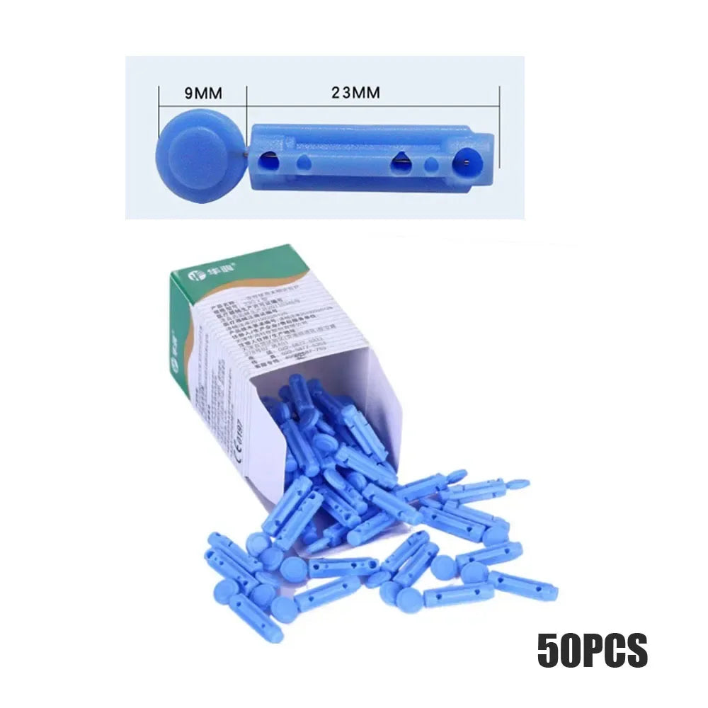 Stylo lancettes stériles, 50 pièces, aiguilles jetables, mesure du sucre dans le sang, stylo de Test, accessoires médicaux pour le Test du diabète