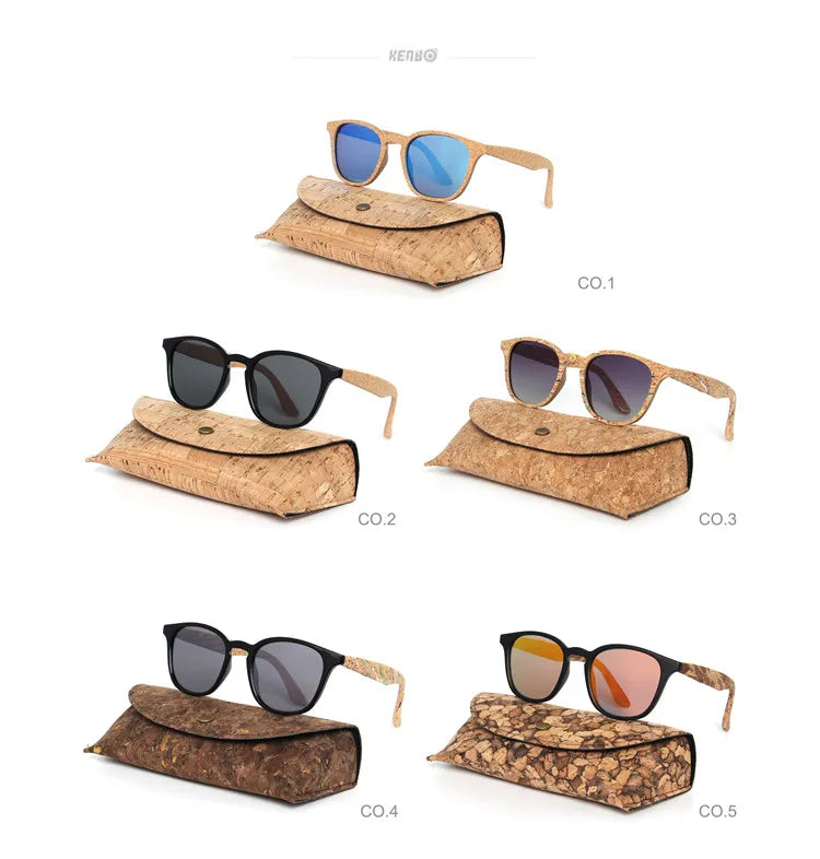 Kenbo haute qualité ronde bois bambou Grain lunettes de soleil polarisées avec étui mode femmes homme nuances lunettes de soleil en bois