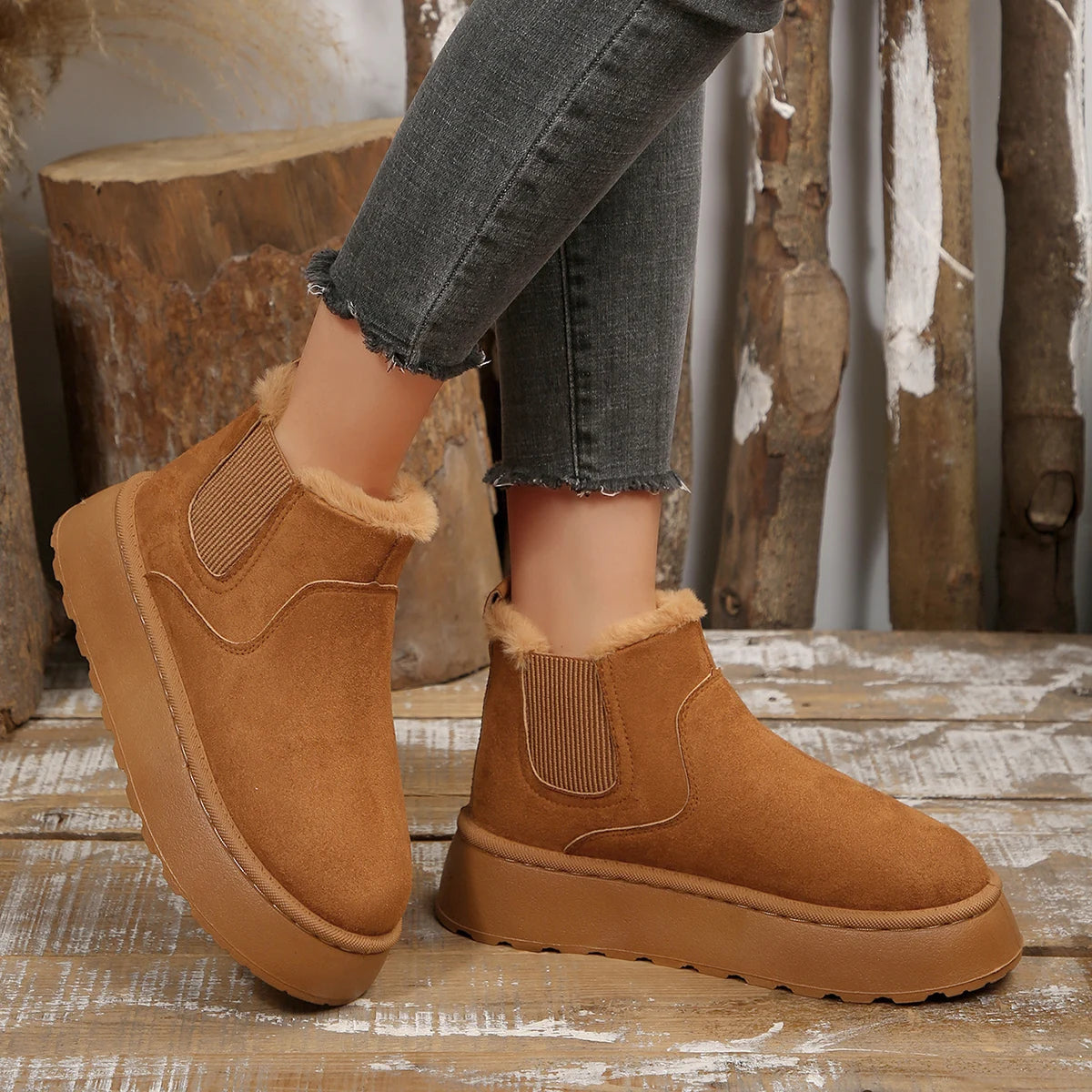 2025 nouvelles bottes de neige à semelles épaisses pour femmes en peluche chaude marque de luxe bottines de créateur hiver Mujer Botas nouvelles bottines pour femmes