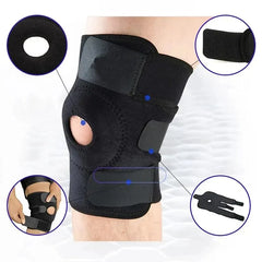 Knee brace with lateral stabilizers, adjustable and breathable, suitable for sports training and knee pain