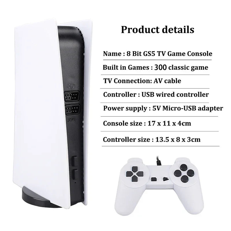 GS5 Console de jeu vidéo Mini TV Console de jeu portable manettes filaires jeu vidéo 300 jeu rétro sortie HD deux joueurs pour PS1 Etc.