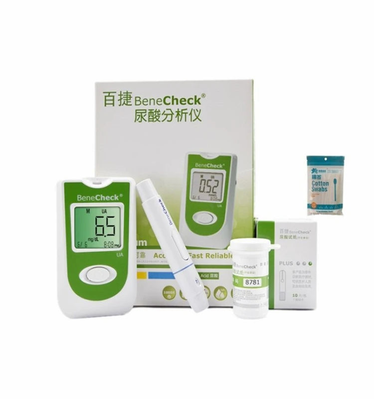 Benecheck-Compteur automatique d'acide urique, bandelettes de test, kit 10ua, 25ua, 10/25 pièces