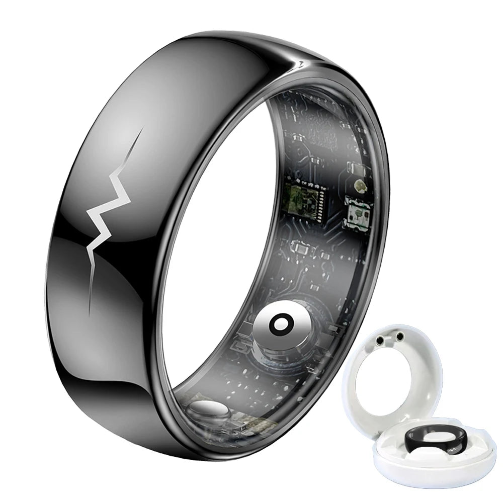 Haut de gamme ECG sang oxygène santé anneau intelligent fréquence cardiaque pression artérielle moniteur de sommeil anneaux 5ATM étanche plusieurs Modes de Sport