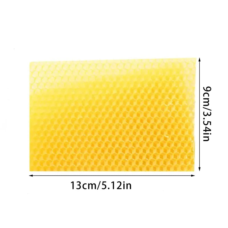 Feuilles de cire d'abeille naturelle, 10 pièces, feuille en nid d'abeille, cadre de cellule de ruche, fond de teint en cire pour la fabrication de bougies, artisanat, fournitures de travaux manuels pour l'apiculture