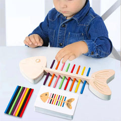 Jouets sensoriels Montessori assortis aux couleurs, bâton d'équilibre en bois, jeu d'entraînement fin, jouet Puzzle pour garçons et filles, cadeau d'anniversaire et de noël