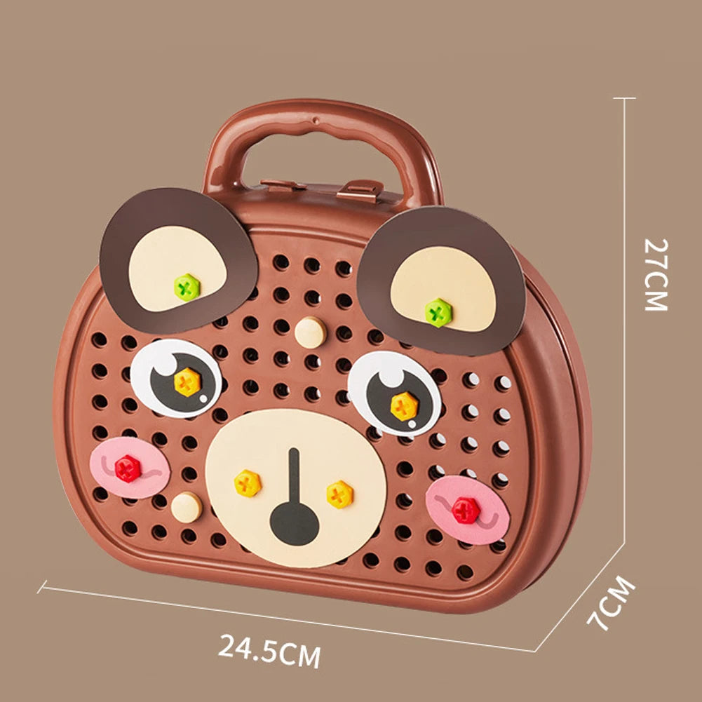 Perceuse électrique pour enfants, boîte à outils, jeux de perçage, Puzzle éducatif, jouet pour garçons, Puzzle à vis Montessori, jouets de jeu de simulation pour enfants
