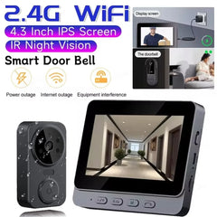 Ensemble de caméra de sonnette vidéo sans fil, caméra de sécurité intelligente avec Vision nocturne, WiFi 2.4G, HD, détection de mouvement, stockage en nuage