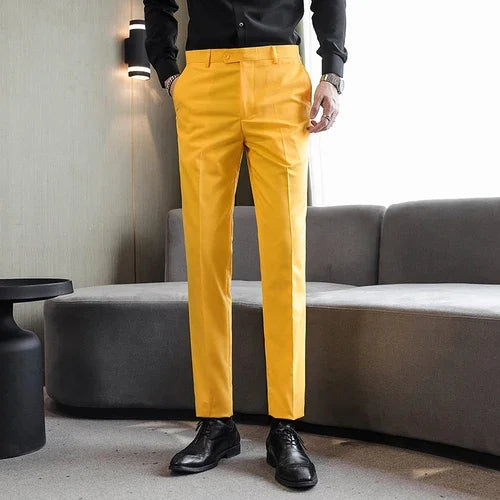 Pantalons formels hommes 2024 nouveau élégant homme bureau travail pantalon décontracté élastique coton pantalon hommes 17 couleurs pantalons Hombre