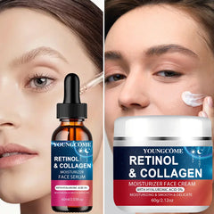 YOUNGCOME Crème au rétinol pour le visage à l'acide hyaluronique, hydratant anti-âge pour femmes et hommes pour le visage réduit les rides et la sécheresse