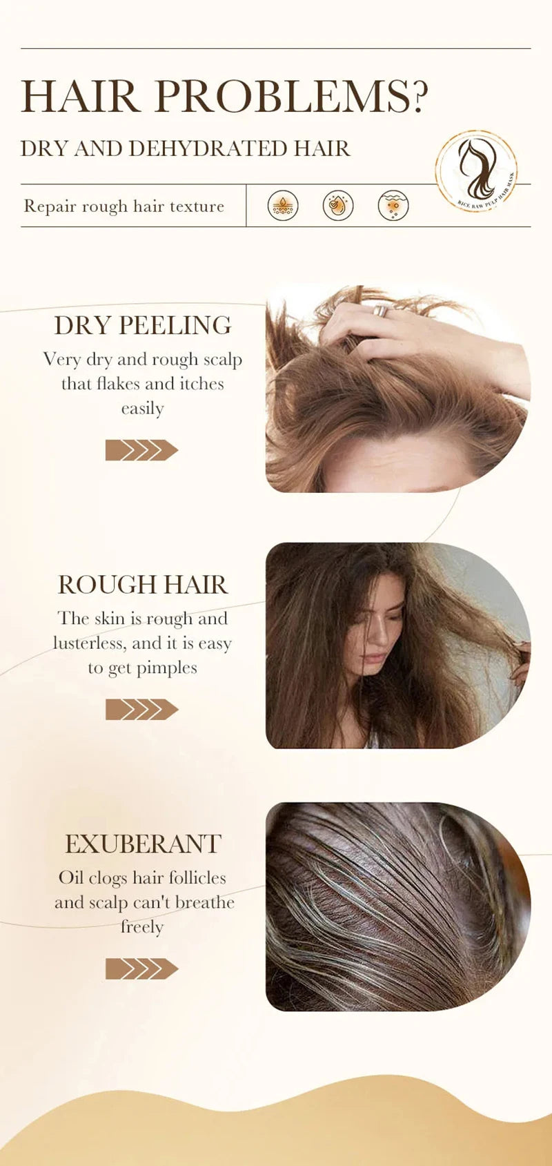 Magic repairing hair mask, prevents dryness, branch damage, tangles, frizz, deeply hydrates, smooths, soft, professional, natural care