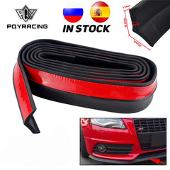 Autocollants de lèvre de pare-chocs de voiture 2.5M, lèvre de pare-chocs avant de voiture en caoutchouc protecteurs de pare-chocs de voiture moulures extérieures bande de lèvre de pare-chocs 65mm de largeur