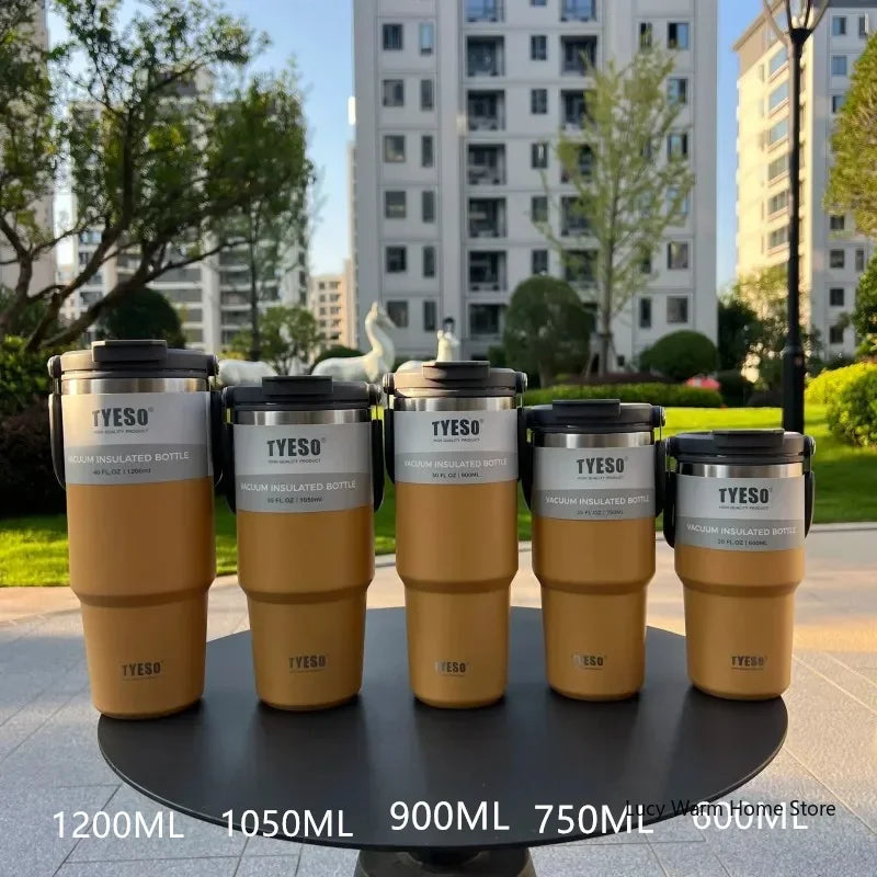 Tyeso Stainless Steel Thermos Coffee Mug, Double-Layer Insulated Travel Mug for Hot and Cold Drinks, Vacuum Flask, Car Water Bottle