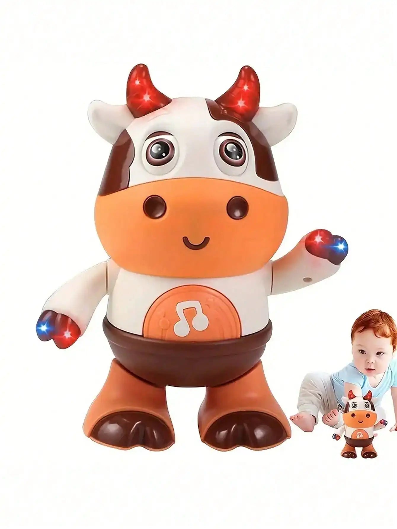 Jouet de vache dansante pour bébé, vache en peluche à musique électrique avec chansons et mouvements amusants, jouets interactifs pour bébé, mignon G de noël pour tout-petits