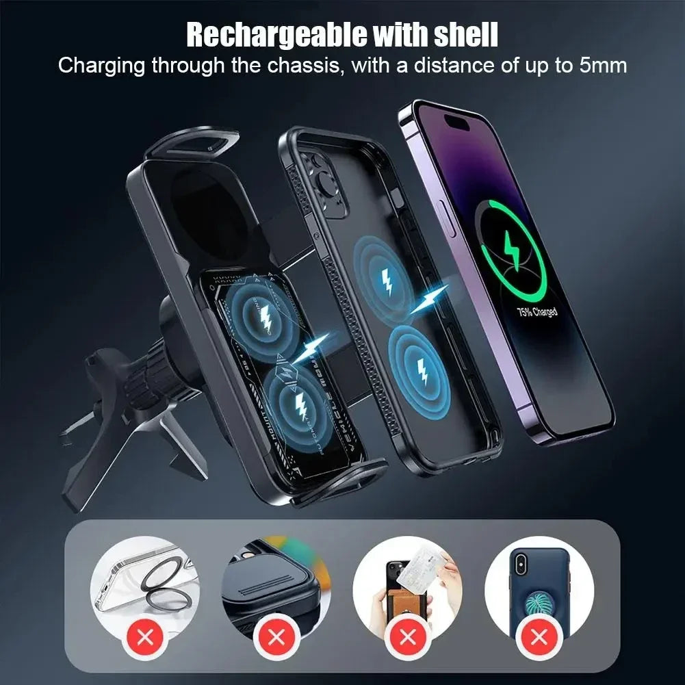 Support de téléphone portable/Pad Intelligent élevé, support de téléphone magnétique pour voiture, support de téléphone rotatif automatique 2 en 1, chargeur de voiture sans fil