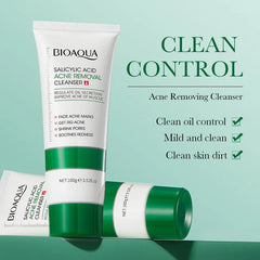 BIOAQUA acide salicylique nettoyant pour le visage traitement de l'acné hydratant contrôle de l'huile soin de la peau mousse de lavage du visage nettoyant pour le visage soins de la peau